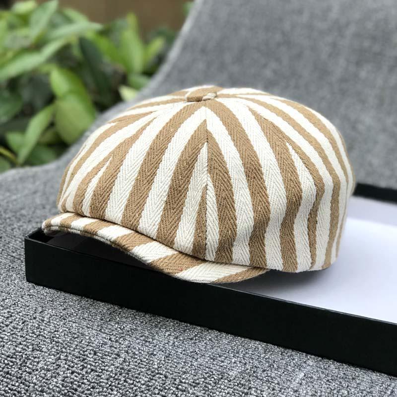 Small Octagonal Hat Spring Stripe Cap Tide Artist Newsboy Hat British Beret M57-58CM
Small Octagonal Hat Spring Stripe Cap Tide Artist Newsboy Hat British Beret M57-58CM