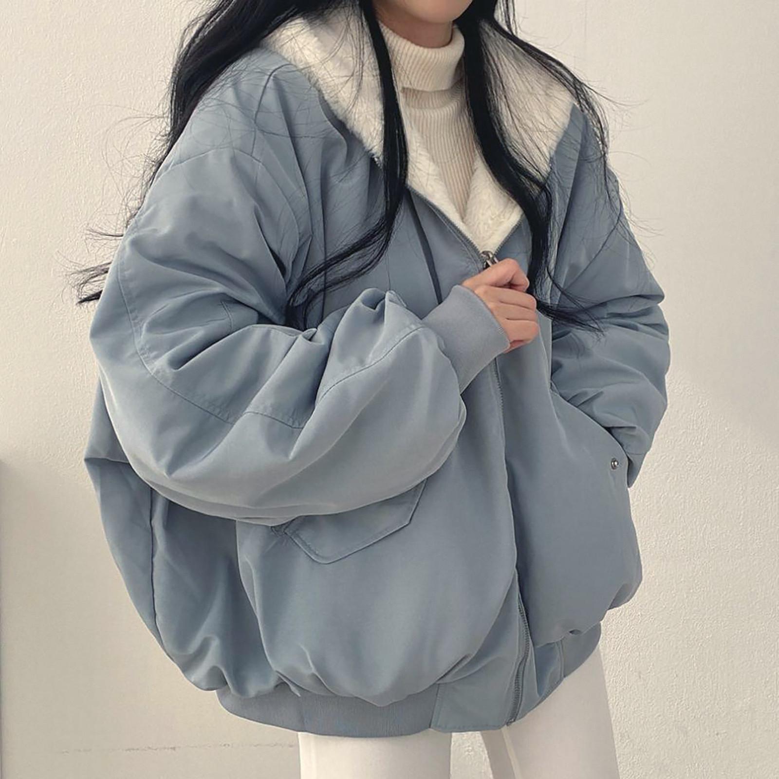 Women s Thick Padded Coat Loose Casual Solid Color Winter Warm Fleece Lined Hooded Long Sleeve Outwear With Pockets L синій
Women s Thick Padded Coat Loose Casual Solid Color Winter Warm Fleece Lined Hooded Long Sleeve Outwear With Pockets L синій