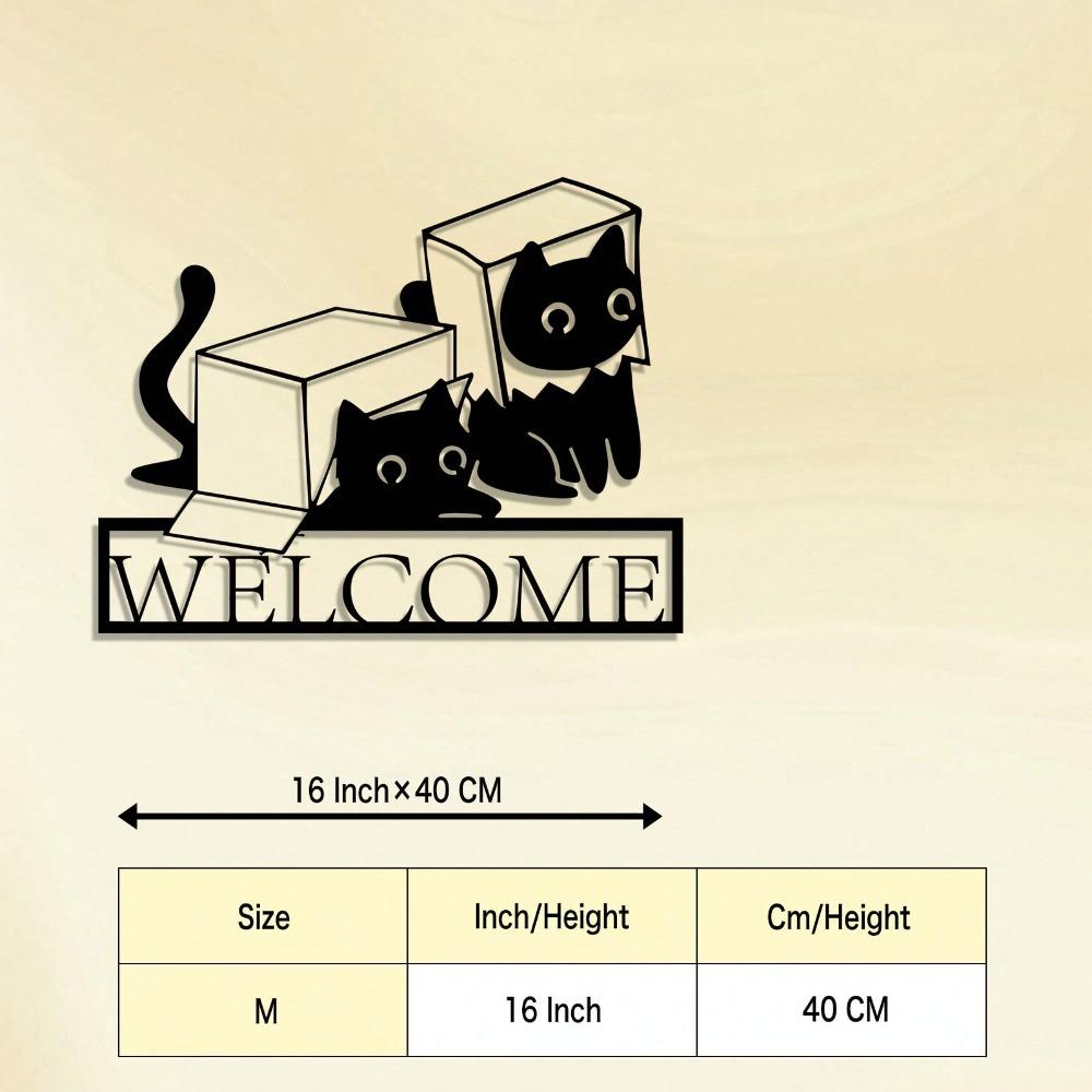 Cat Welcome Metal Wall Art Retro Iron Sculpture for Garden Terrace Christmas Home Country Decor
Cat Welcome Metal Wall Art Retro Iron Sculpture for Garden Terrace Christmas Home Country Decor
