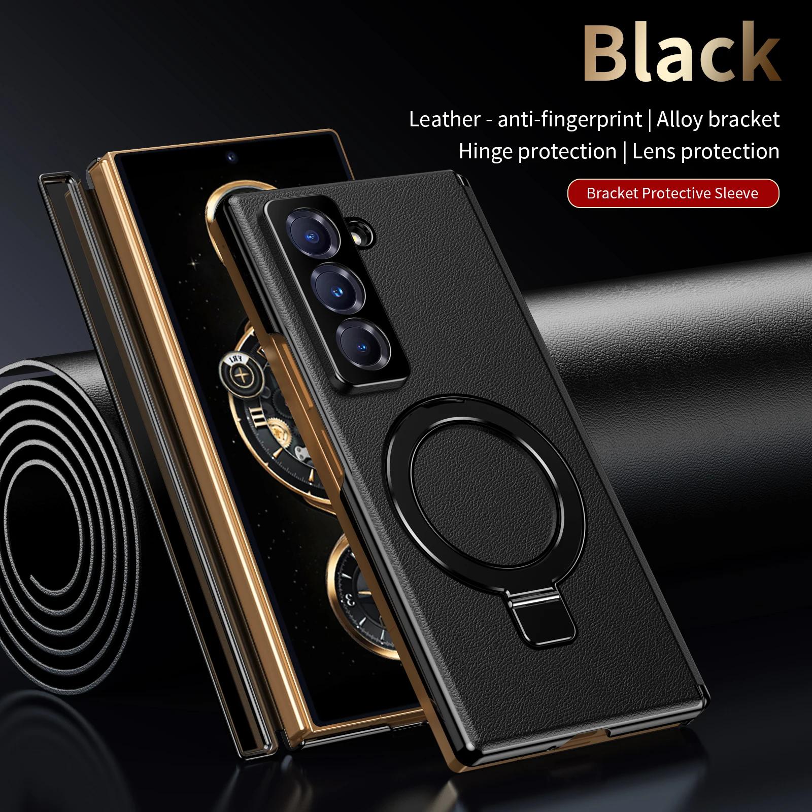 Bracket Holder Leather Phone Case for Samsung Galaxy Fold 7 6 5 4 Magnetic Anti-Drop Simple Funda Shell Hinge Protection Cover Galaxy Z Fold3 5G чорний
Bracket Holder Leather Phone Case for Samsung Galaxy Fold 7 6 5 4 Magnetic Anti-Drop Simple Funda Shell Hinge Protection Cover Galaxy Z Fold3 5G чорний