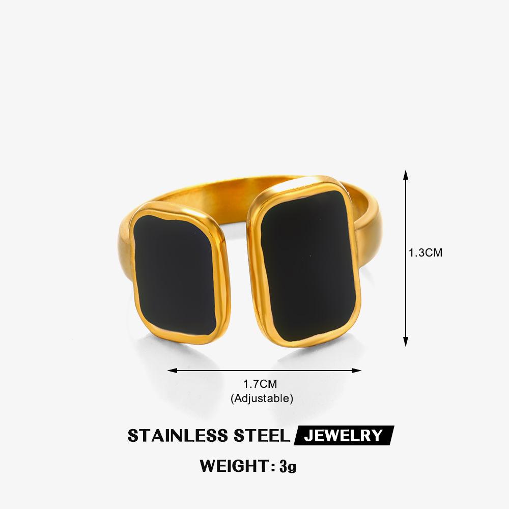 French Retro Stainless Steel Ring Woman Zircon Adjustable Opening Geometric Square Drip Oil Opening Rings Wholesale resizable
French Retro Stainless Steel Ring Woman Zircon Adjustable Opening Geometric Square Drip Oil Opening Rings Wholesale resizable