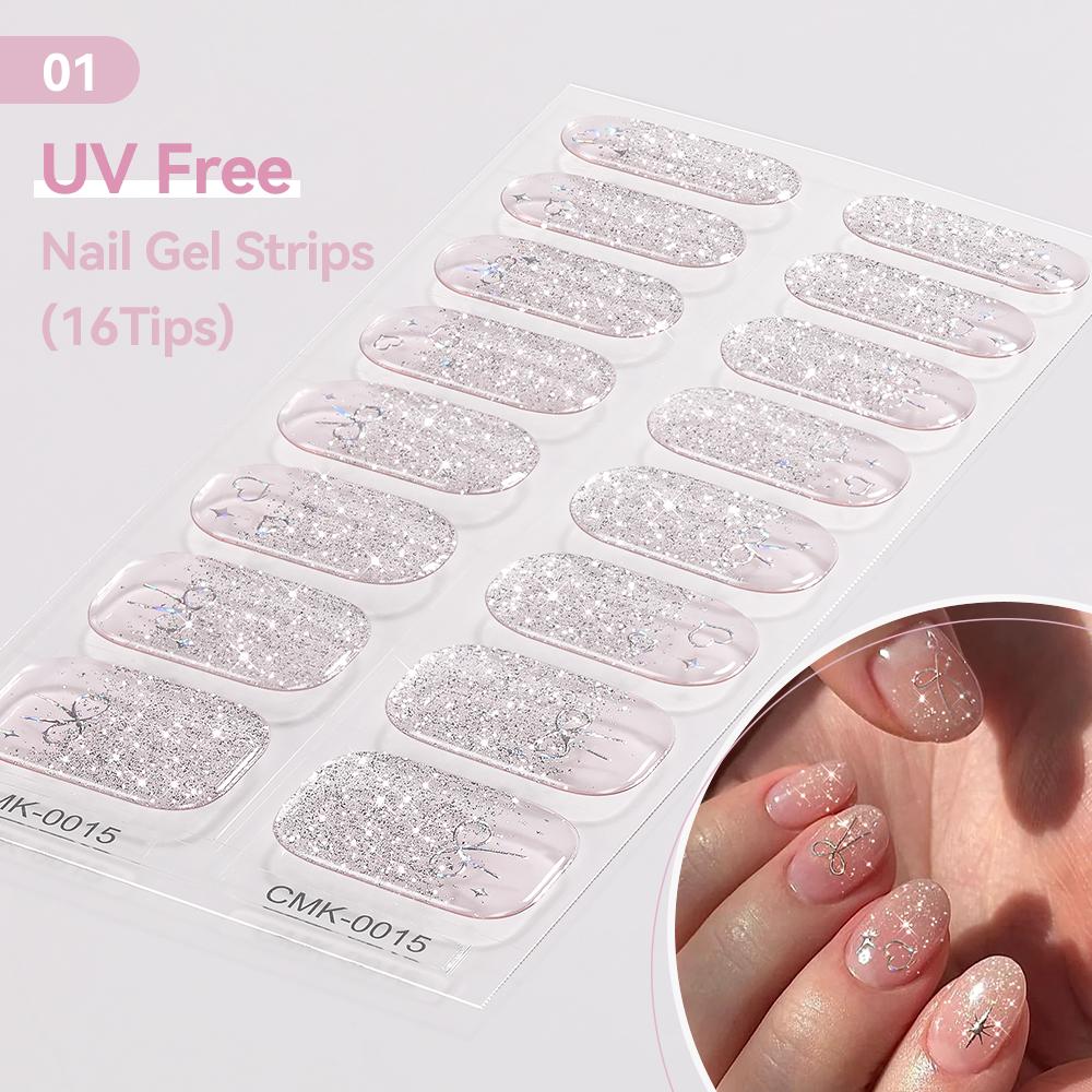 Bowknot UV Free Nail Gel Strips Bling Glitter Gel Polish Nail Sticker Curing-free Adhesive Stickers for Nails Long Lasting Wrap
Bowknot UV Free Nail Gel Strips Bling Glitter Gel Polish Nail Sticker Curing-free Adhesive Stickers for Nails Long Lasting Wrap