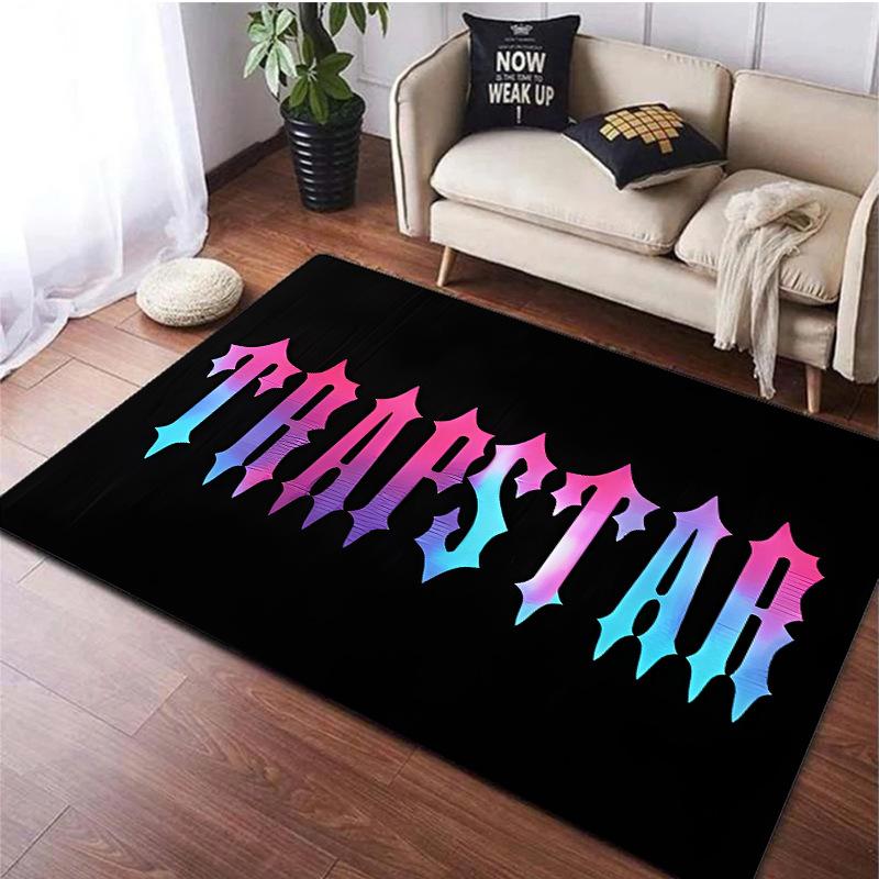 Коврик-циновка TRAPSTAR с дизайном цепочки и значка-щита, нескользящий коврик, для прихожей в помещении, домашнее украшение, прочный, уличная одежда в городском стиле, коврик для пола 50X80cm