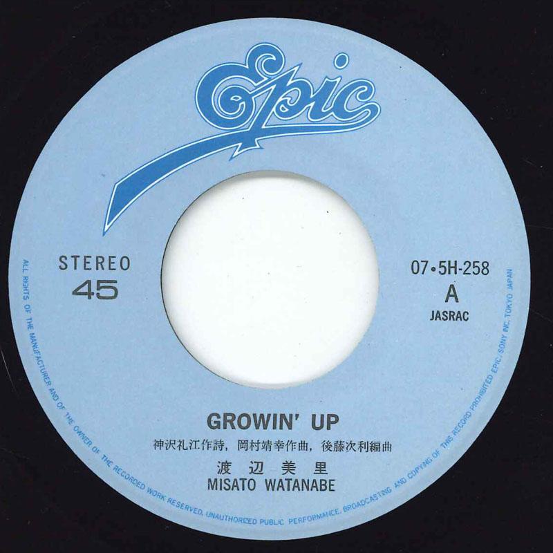 7inch Record MISATO WATANABE - Growin Up / Rouge no iro yori mott 075H258 EPIC 1985 Japan Japanese Pop/Rock Used
7inch Record MISATO WATANABE - Growin Up / Rouge no iro yori mott 075H258 EPIC 1985 Japan Japanese Pop/Rock Used