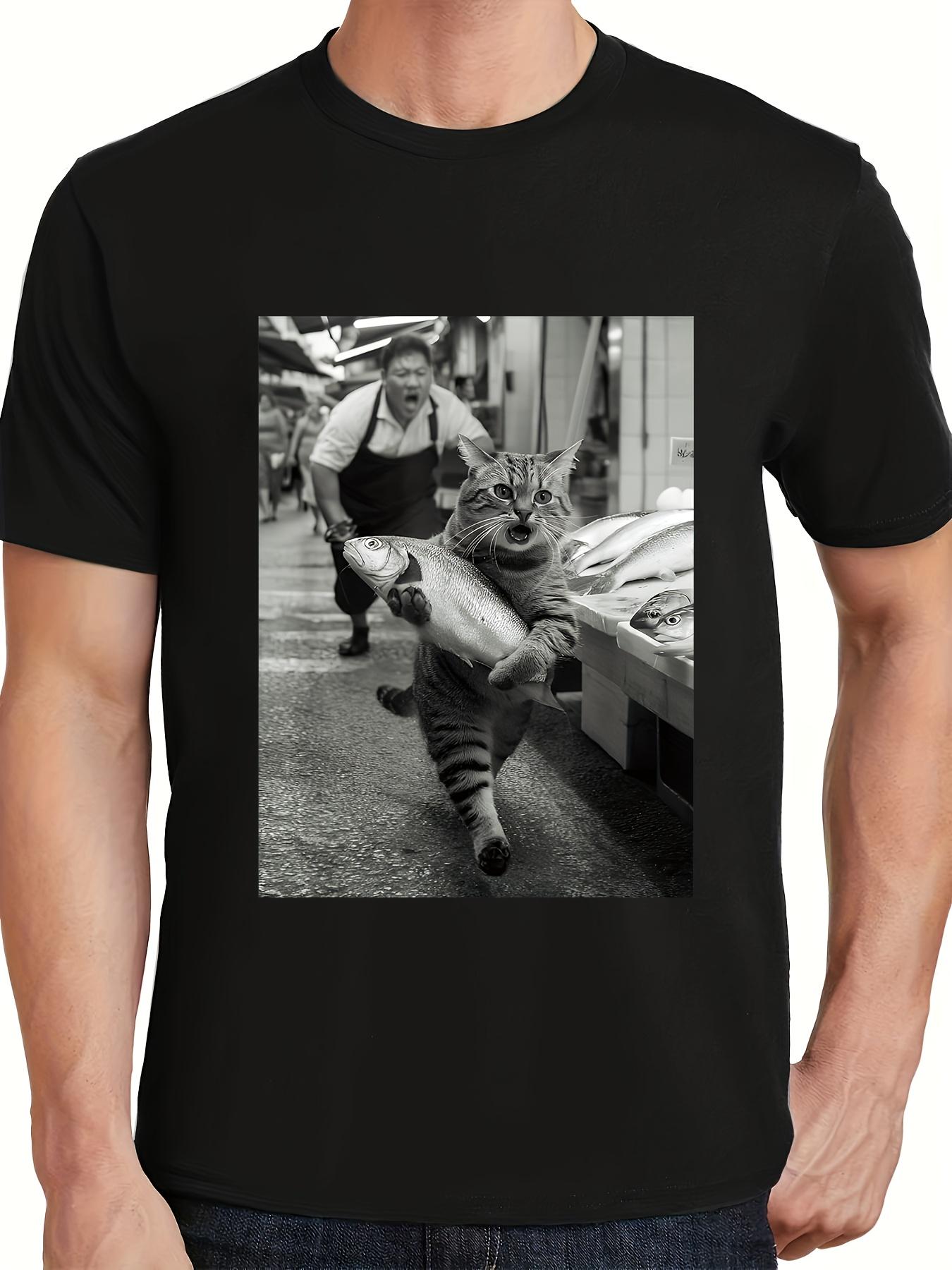 Men s T-shirt with Interesting Cat Stealing Fish Pattern Printed on It. Men s Casual Outdoor T-shirt Suitable for Casual Wear 5XL різнокольоровий
Men s T-shirt with Interesting Cat Stealing Fish Pattern Printed on It. Men s Casual Outdoor T-shirt Suitable for Casual Wear 5XL різнокольоровий