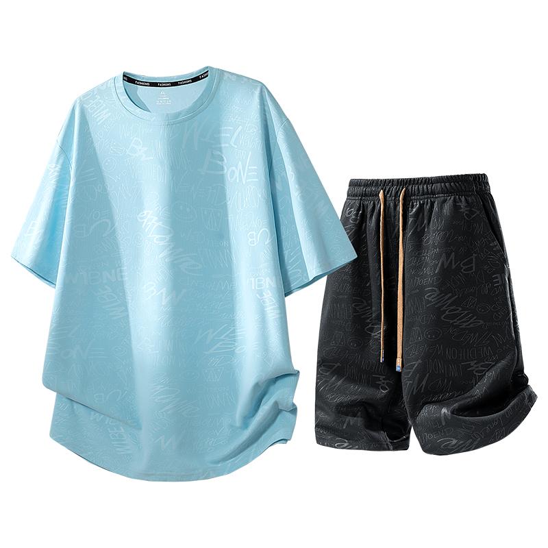 Casual Sports Short-sleeved Shorts Ice Silk Suit Men s Quick-drying T-shirt 4XL світло-синій колір
Casual Sports Short-sleeved Shorts Ice Silk Suit Men s Quick-drying T-shirt 4XL світло-синій колір