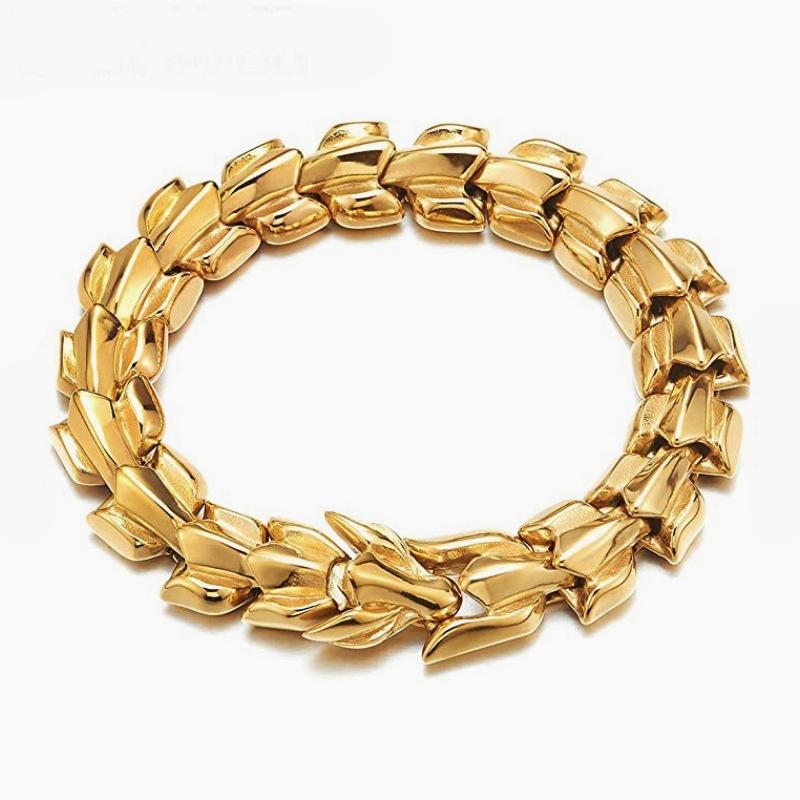 Мужской браслет в стиле хип-хоп с килем, дракон, животное, аксессуары для подростков, подарки 18cm золотой
Мужской браслет в стиле хип-хоп с килем, дракон, животное, аксессуары для подростков, подарки 18cm золотой