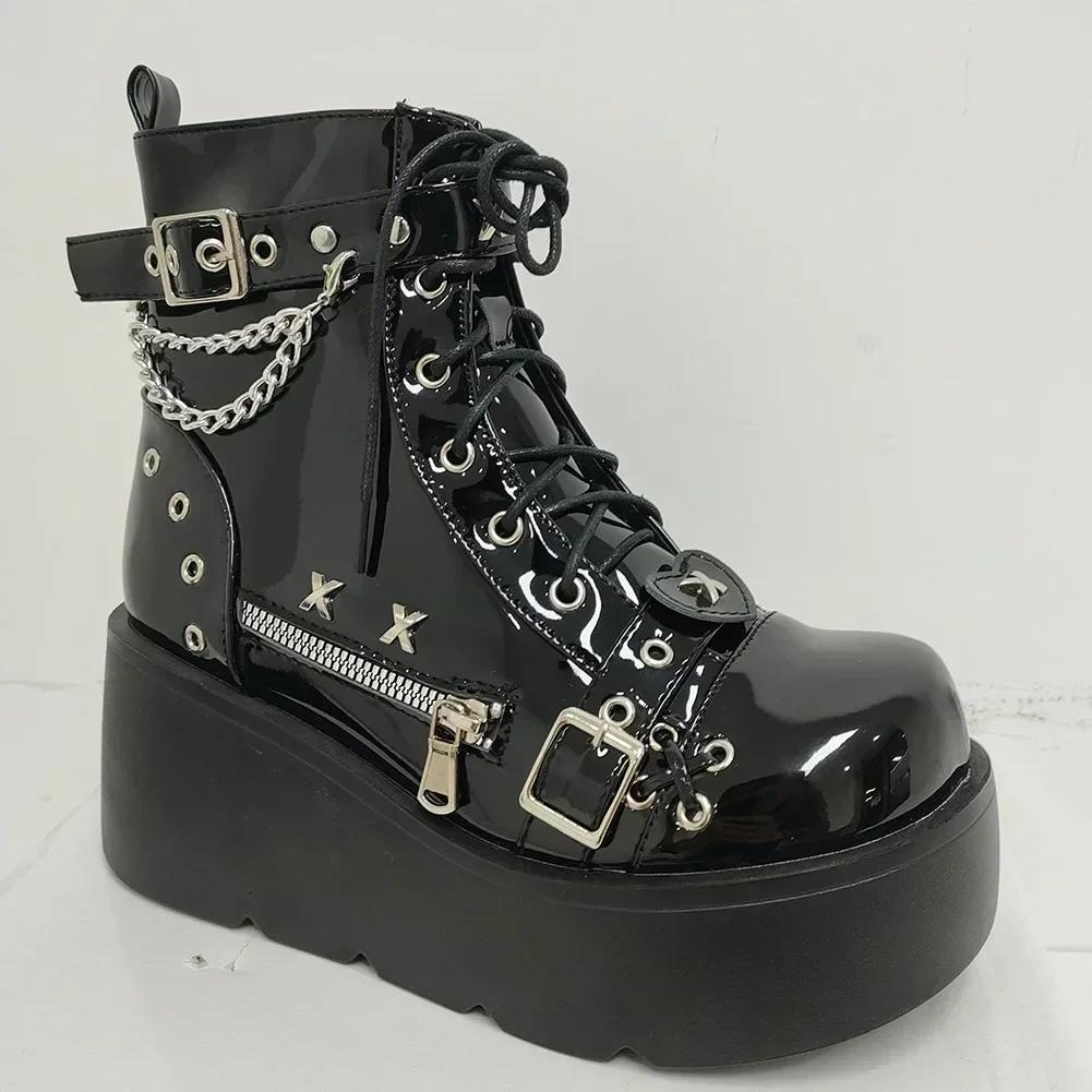 New Gothic Style Platform Vampire Cosplay Women Mid-calf Boots 2026 Winter Wedges Comfy Women Motorcycle Boots Shoes 35
New Gothic Style Platform Vampire Cosplay Women Mid-calf Boots 2026 Winter Wedges Comfy Women Motorcycle Boots Shoes 35