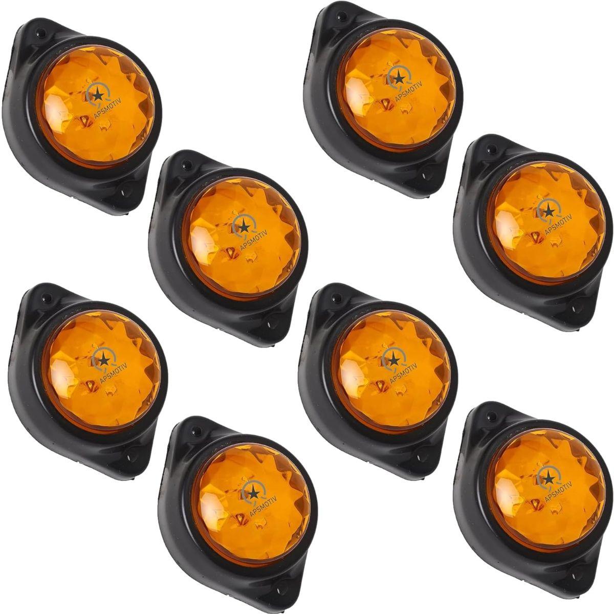 APSMOTIV Pack of 8 Round Amber LED Trailer Side Marker Button Lights Clearance Signal Lamp Boat Lorry Truck Pickup Bus 12V DC бурштин
APSMOTIV Pack of 8 Round Amber LED Trailer Side Marker Button Lights Clearance Signal Lamp Boat Lorry Truck Pickup Bus 12V DC бурштин