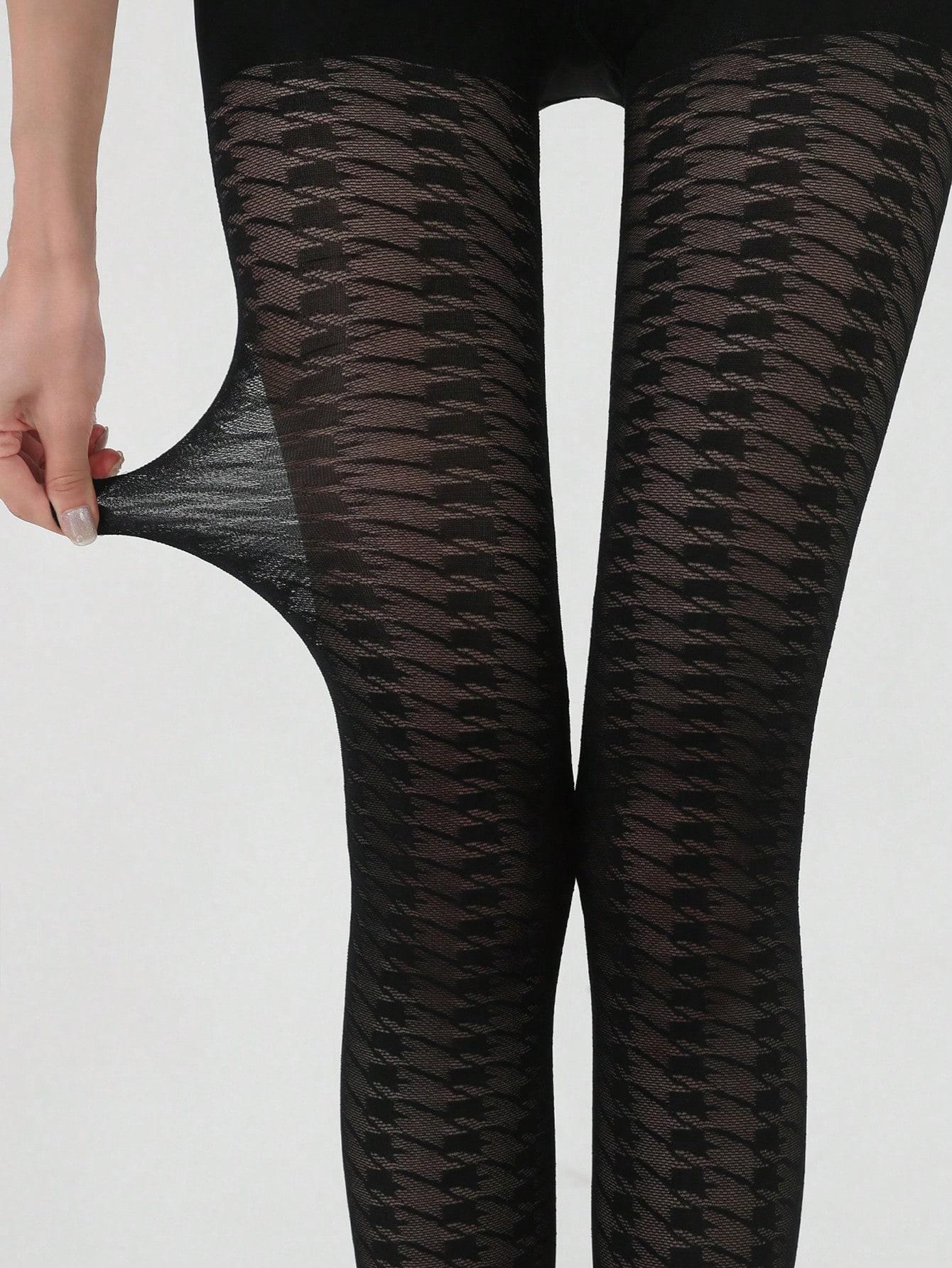 1 Pair Women S Black Houndstooth Pattern High Waist High Elastic Pantyhose Fashion Daily Party Tights S
1 Pair Women S Black Houndstooth Pattern High Waist High Elastic Pantyhose Fashion Daily Party Tights S