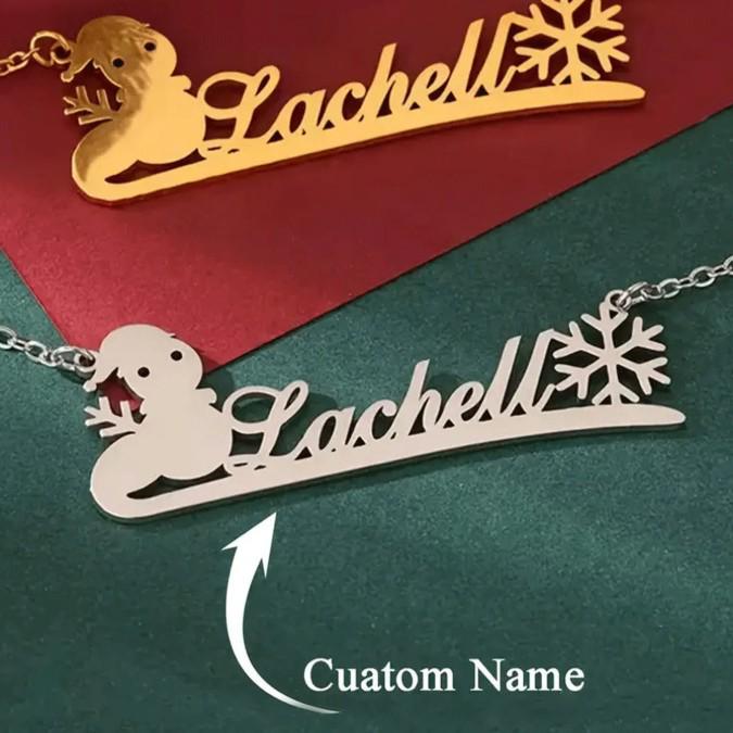 Personalized Stainless Steel Christmas Necklace with Snowman & Snowflake Pendants Specify Font When Ordering срібний
Personalized Stainless Steel Christmas Necklace with Snowman & Snowflake Pendants Specify Font When Ordering срібний