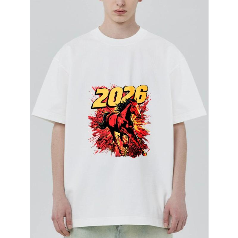 Black T Shirt With 2026 Red Horse Graphic Print For Casual Wear XXXXL білий
Black T Shirt With 2026 Red Horse Graphic Print For Casual Wear XXXXL білий