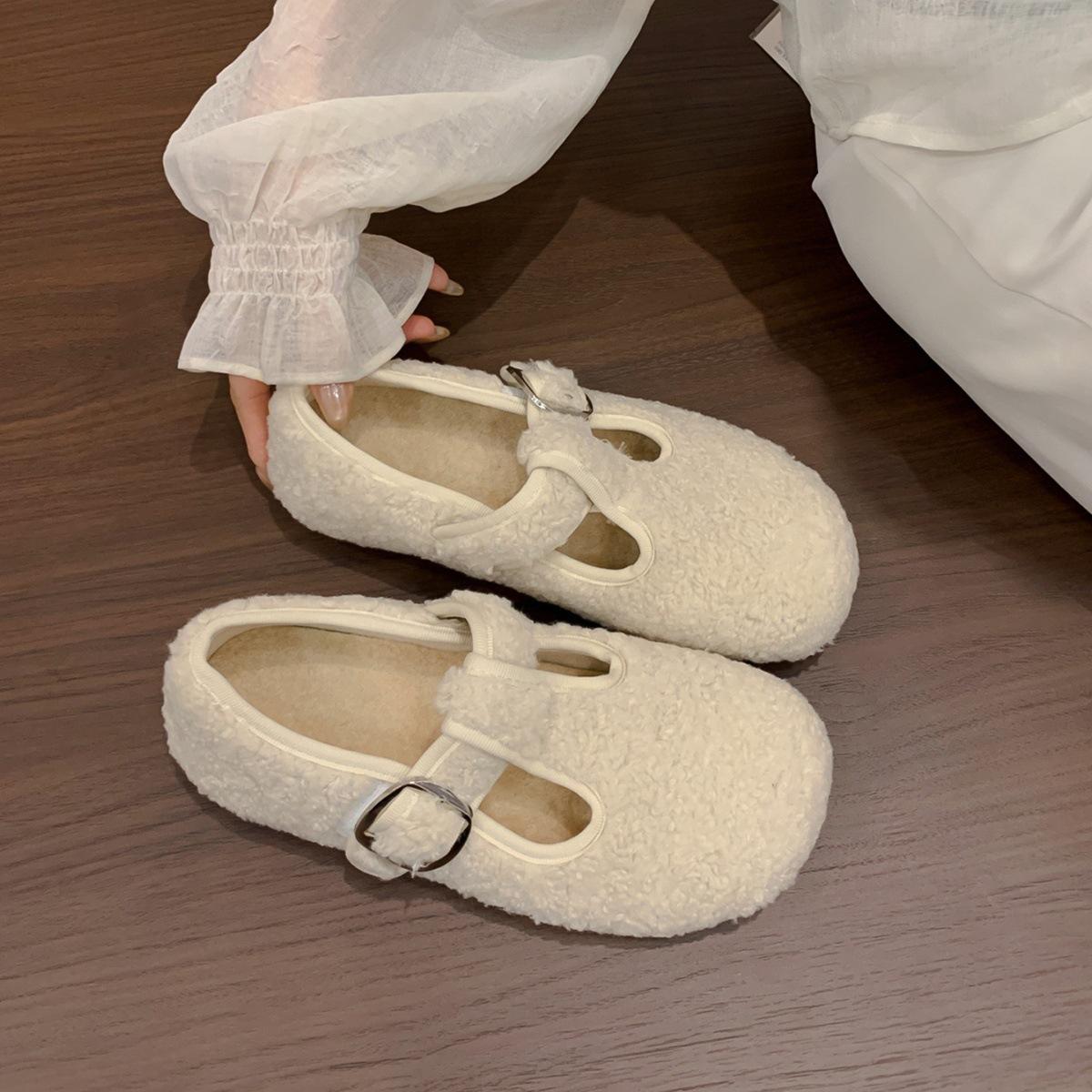 Gentle wind gray fluffy shoes women s outer wear autumn and winter flat soft-soled velvet cotton Mary Jane shoes 40 бежевий
Gentle wind gray fluffy shoes women s outer wear autumn and winter flat soft-soled velvet cotton Mary Jane shoes 40 бежевий