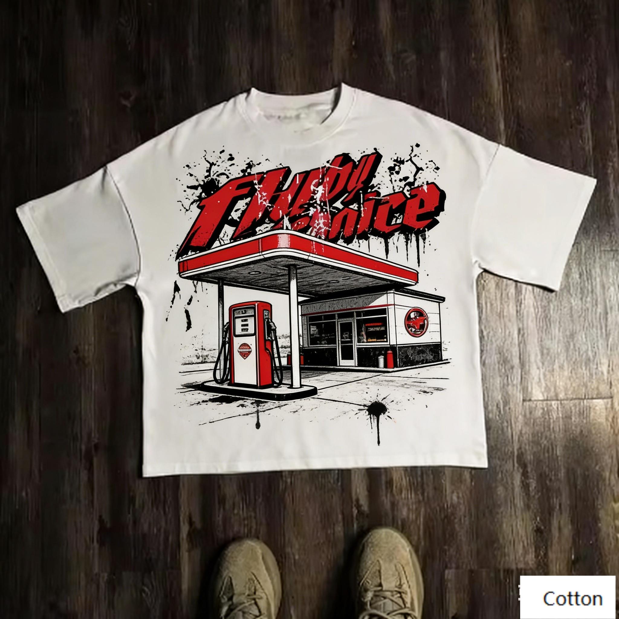 Oversized TShirt with Retro Gas Station Graphic Loose Streetwear Style Soft Heavyweight Fabric S
Oversized TShirt with Retro Gas Station Graphic Loose Streetwear Style Soft Heavyweight Fabric S
