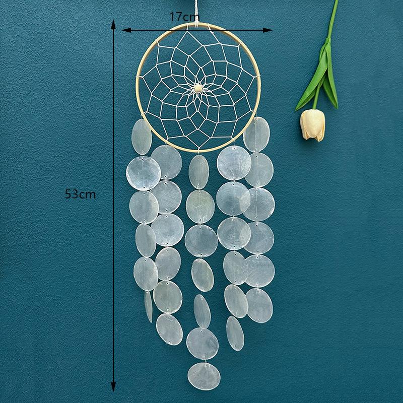 Handmade Colorful Shell Dream Catcher Wind Chime - Soft Hanging Ornament and Photography Prop Birthday Gift 15x53cm
Handmade Colorful Shell Dream Catcher Wind Chime - Soft Hanging Ornament and Photography Prop Birthday Gift 15x53cm