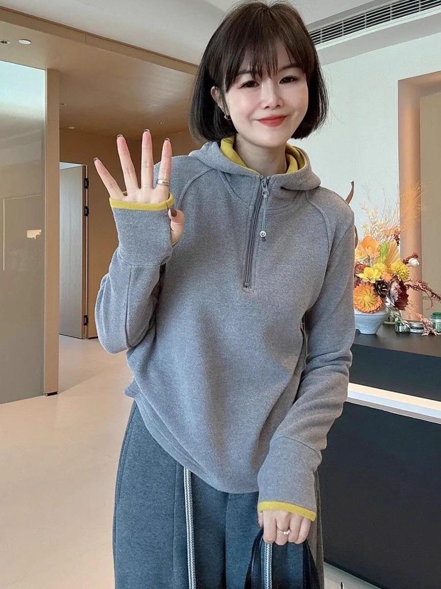 Design-Forward Color-Block Plush Hooded T-Shirt for Women, Long-Sleeve, Double-Sided, Half-Zip Base Layer, Spring/Autumn Style. Large сірий колір
Design-Forward Color-Block Plush Hooded T-Shirt for Women, Long-Sleeve, Double-Sided, Half-Zip Base Layer, Spring/Autumn Style. Large сірий колір