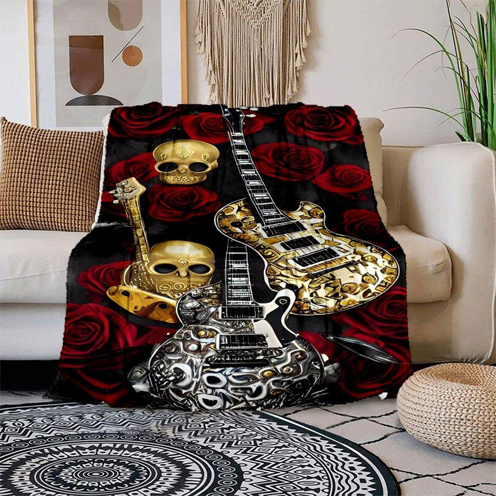Golden Skull Guitar with Red Roses BackgroundBlanket Flannel Throw Blanket for Sofa, Bed, Travel, Camping, Office 100x150cm
Golden Skull Guitar with Red Roses BackgroundBlanket Flannel Throw Blanket for Sofa, Bed, Travel, Camping, Office 100x150cm