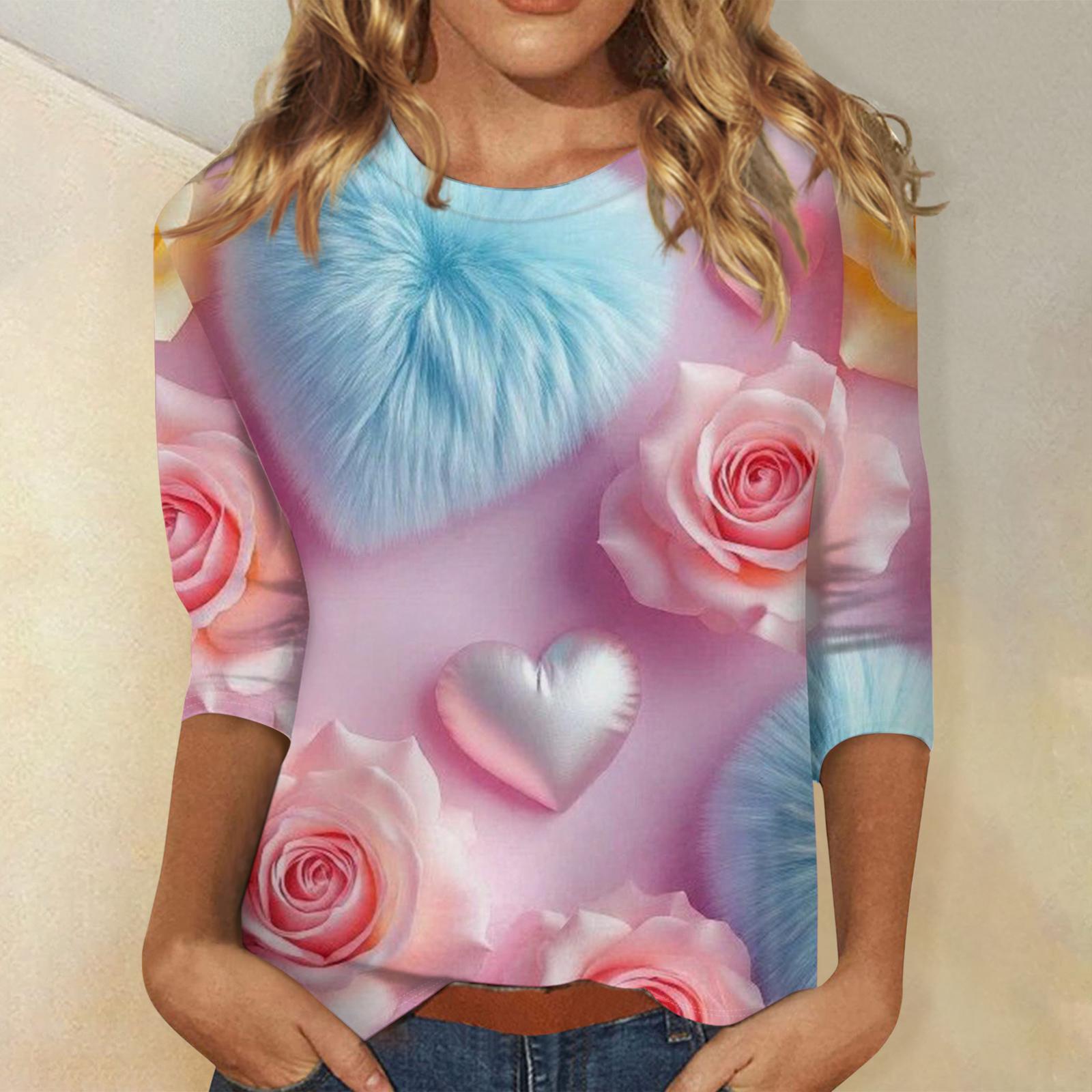 Жіночий модний повсякденний топ з принтом до Дня Святого Валентина, з рукавом 3/4 та круглим вирізом S синій
Жіночий модний повсякденний топ з принтом до Дня Святого Валентина, з рукавом 3/4 та круглим вирізом S синій