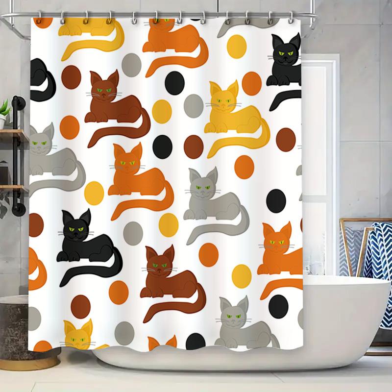 Bathroom Curtain Cats Print Shower Curtain Waterproof Home Decor Polyester Fabric Size Customizable Perfect Gift For Cat Lovers W60H190(CM)-1 Pcs
Bathroom Curtain Cats Print Shower Curtain Waterproof Home Decor Polyester Fabric Size Customizable Perfect Gift For Cat Lovers W60H190(CM)-1 Pcs