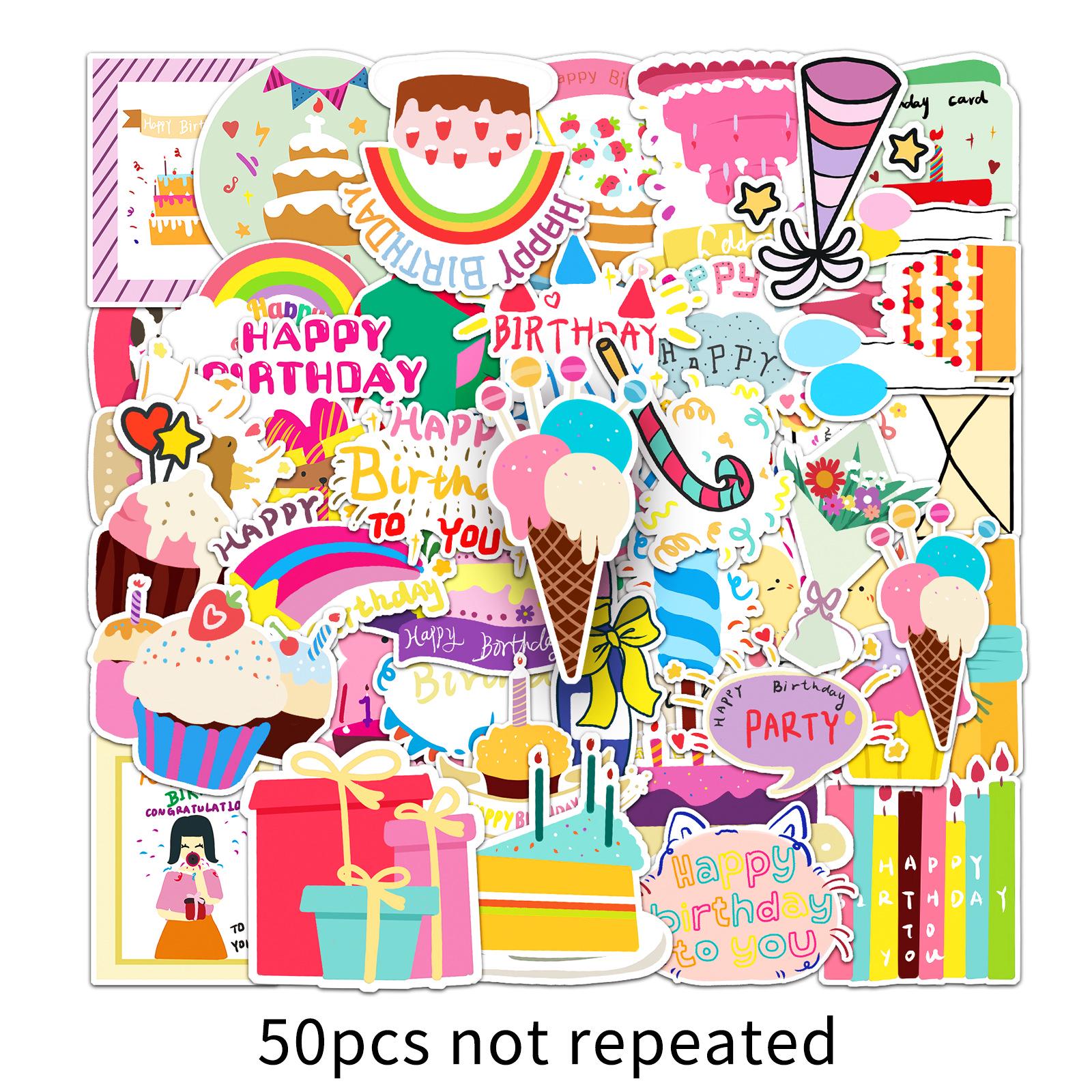 50 Cute Cartoon Birthday Stickers for Cake and Milk Tea Cup Decoration
50 Cute Cartoon Birthday Stickers for Cake and Milk Tea Cup Decoration