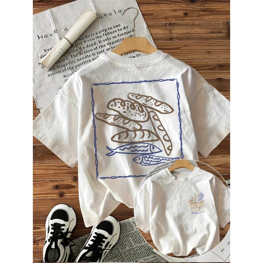 Back Print Five Loaves Two Fish Christian T Shirt Women Matthew 14:21 Bible Verse Graphic Tee Summer Casual Loose Harajuku Top S
Back Print Five Loaves Two Fish Christian T Shirt Women Matthew 14:21 Bible Verse Graphic Tee Summer Casual Loose Harajuku Top S