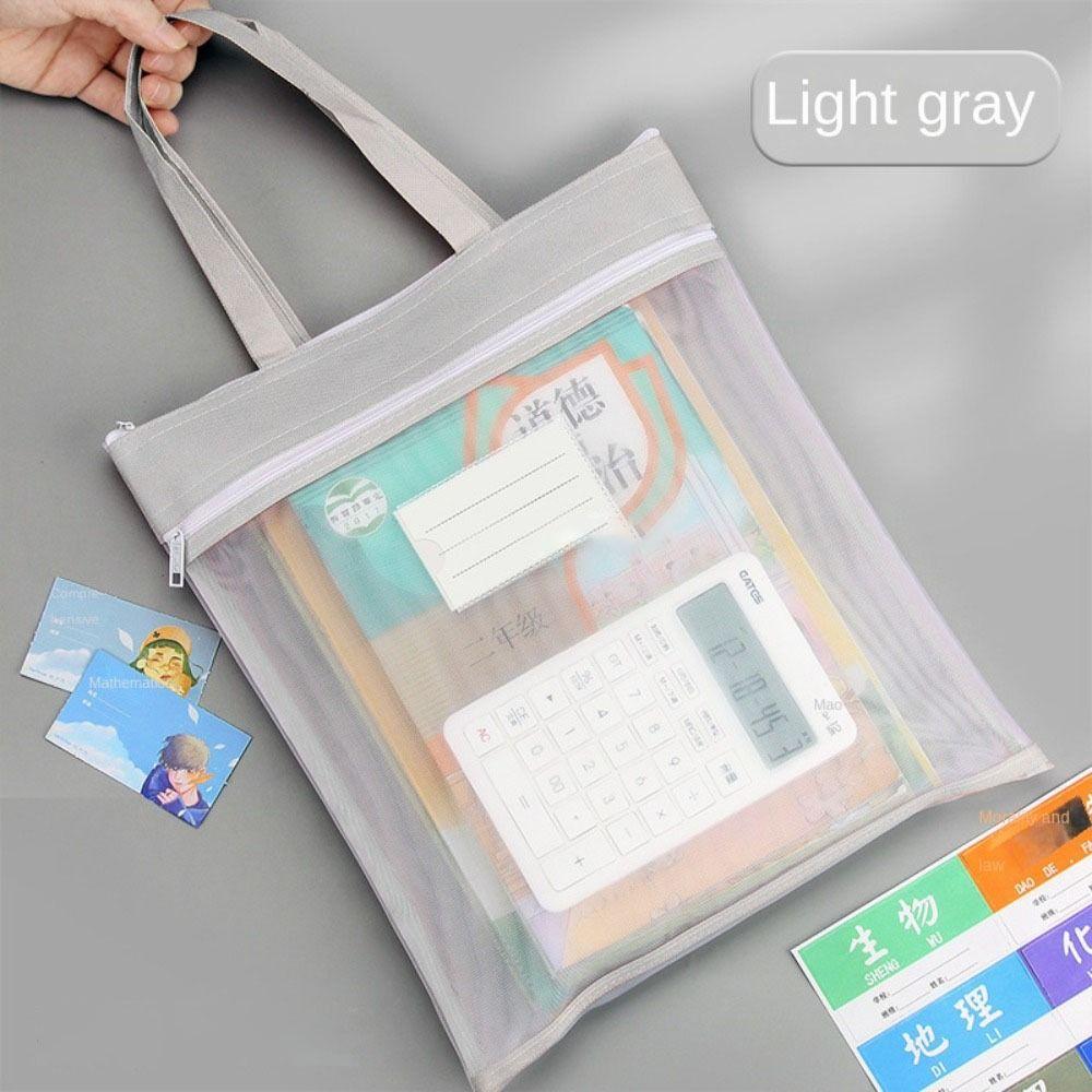 Portable Transparent Mesh File Bag School Supplies Double Zipper Pencil Pouch світло-сірого кольору
Portable Transparent Mesh File Bag School Supplies Double Zipper Pencil Pouch світло-сірого кольору