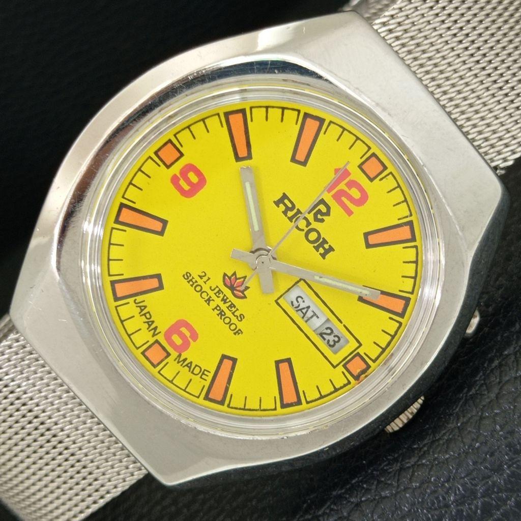 VINTAGE RICOH R31 AUTOMATIC JAPAN MENS YELLOW COLOR DIAL WATCH a706853-1
VINTAGE RICOH R31 AUTOMATIC JAPAN MENS YELLOW COLOR DIAL WATCH a706853-1