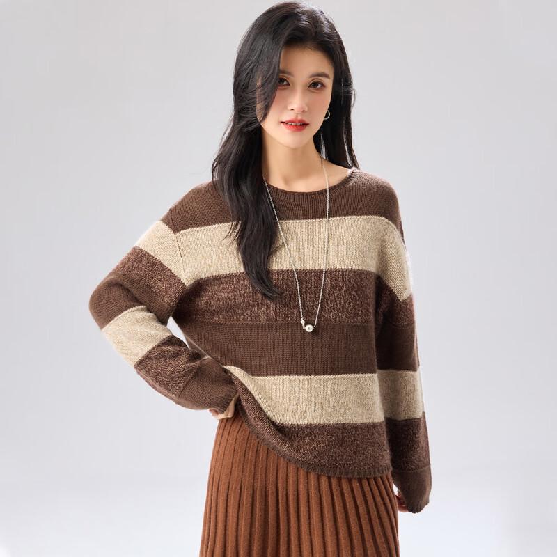Women s Striped Patchwork Wool Blend Sweater One Size
Women s Striped Patchwork Wool Blend Sweater One Size
