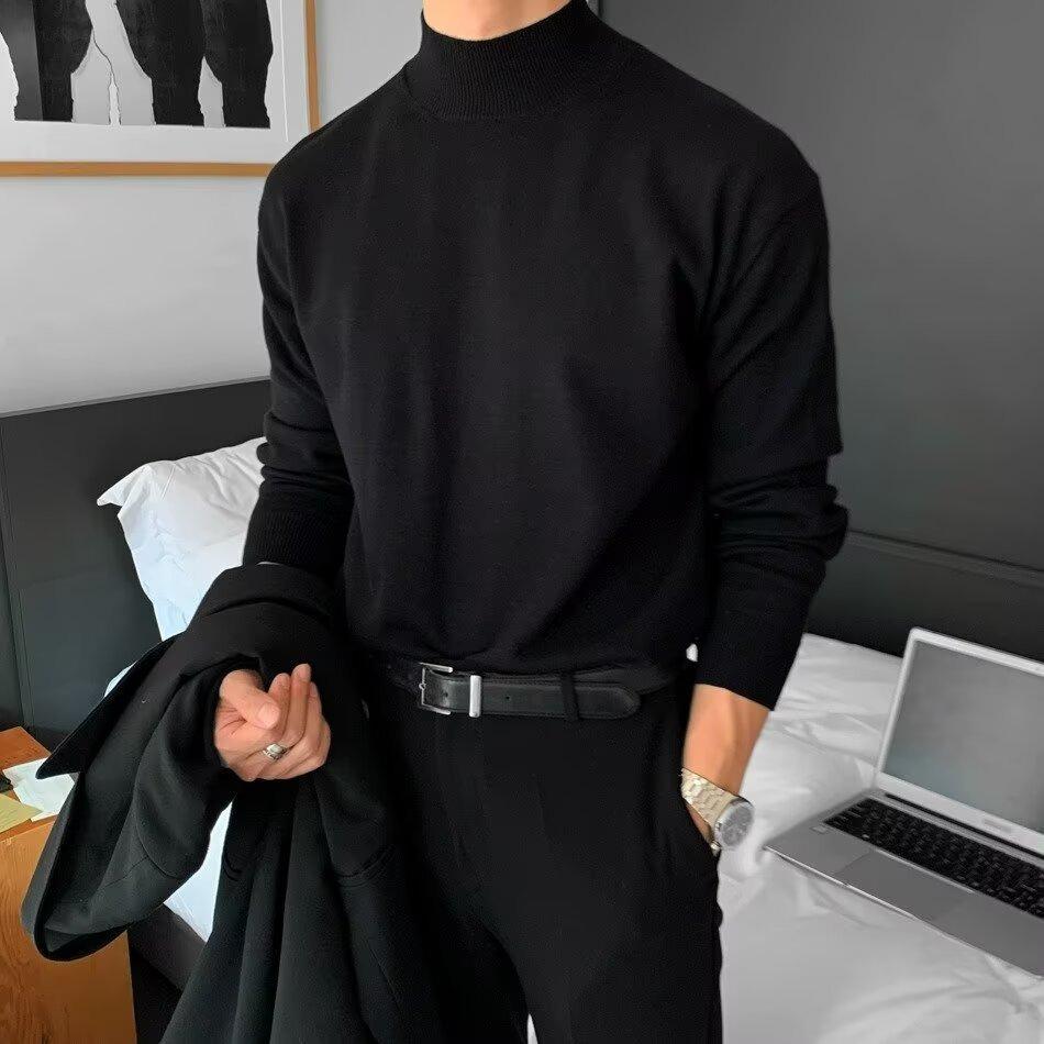 Men s Black Half-High Neck Base Layer Long Sleeve Sweater - Loose Fit, Solid Color, Warm Autumn/Winter Inner Wear for Couples. L чорний
Men s Black Half-High Neck Base Layer Long Sleeve Sweater - Loose Fit, Solid Color, Warm Autumn/Winter Inner Wear for Couples. L чорний
