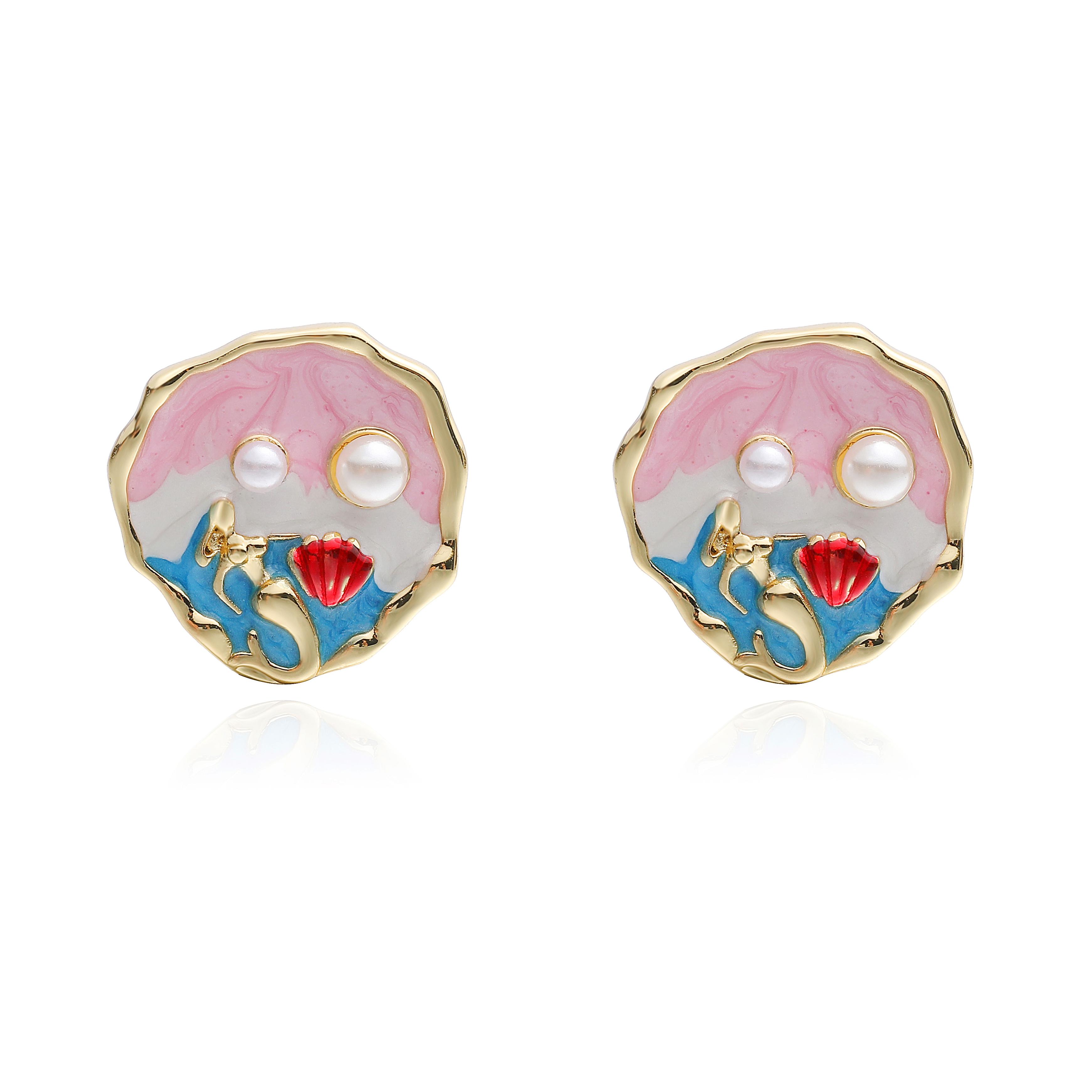HECHENG, Oil Painting Style Jewellery Pearl Shell Ocean Mermaid Earrings Sweet Vintage Accessories 1 Pair Other розовый
HECHENG, Oil Painting Style Jewellery Pearl Shell Ocean Mermaid Earrings Sweet Vintage Accessories 1 Pair Other розовый