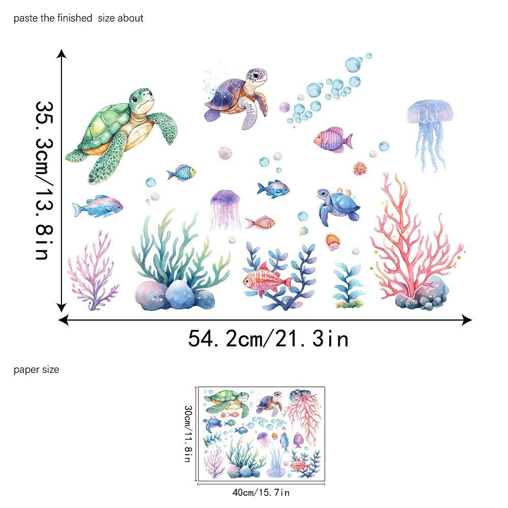 Cartoon Underwater World Jellyfish Turtle Seaweed Self Adhesive Wall Sticker for Kids Room Home Decor 30x40cm різнокольоровий
Cartoon Underwater World Jellyfish Turtle Seaweed Self Adhesive Wall Sticker for Kids Room Home Decor 30x40cm різнокольоровий