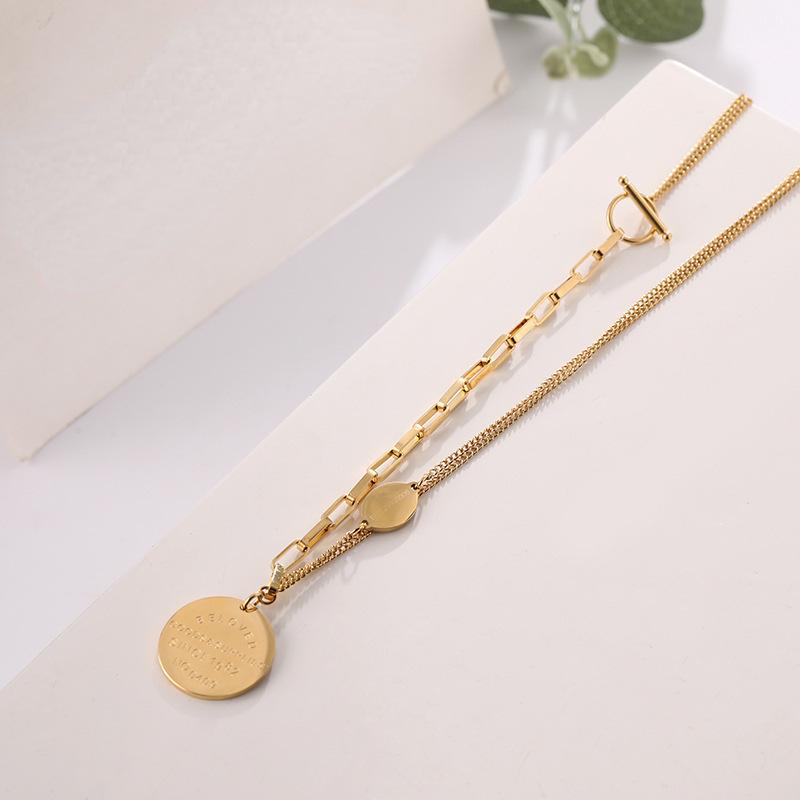Retro Light Luxury Rose Gold Double-Layer Ot Buckle Round Brand Necklace Niche Sweater Chain Autumn And Winter Collarbone Chain
Retro Light Luxury Rose Gold Double-Layer Ot Buckle Round Brand Necklace Niche Sweater Chain Autumn And Winter Collarbone Chain
