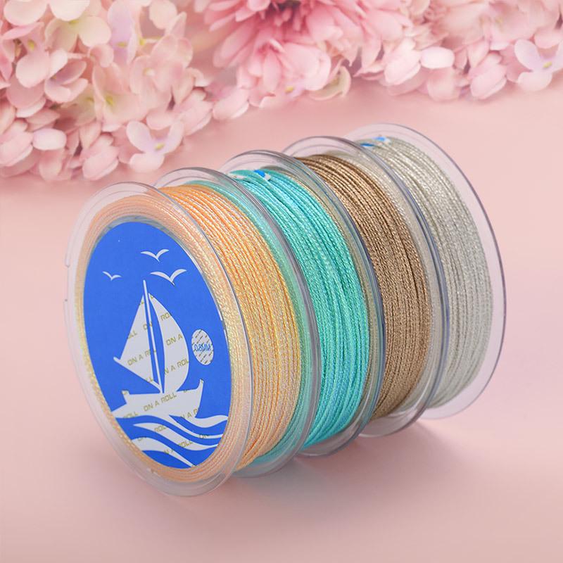 OAR Iridescent Gold & Silver 9-Strand Thread 0.6mm for DIY Bracelet Weaving and Handmade Jewelry.
OAR Iridescent Gold & Silver 9-Strand Thread 0.6mm for DIY Bracelet Weaving and Handmade Jewelry.