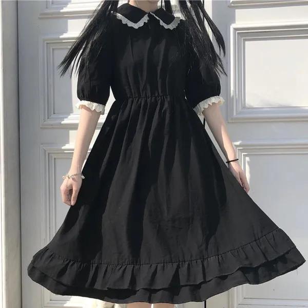 Летнее черное платье в стиле кавайной Лолиты Mori Girl Fairy Cute Lolita Платье Питера Пэна с воротником и пышными рукавами 4XL чёрный
Летнее черное платье в стиле кавайной Лолиты Mori Girl Fairy Cute Lolita Платье Питера Пэна с воротником и пышными рукавами 4XL чёрный