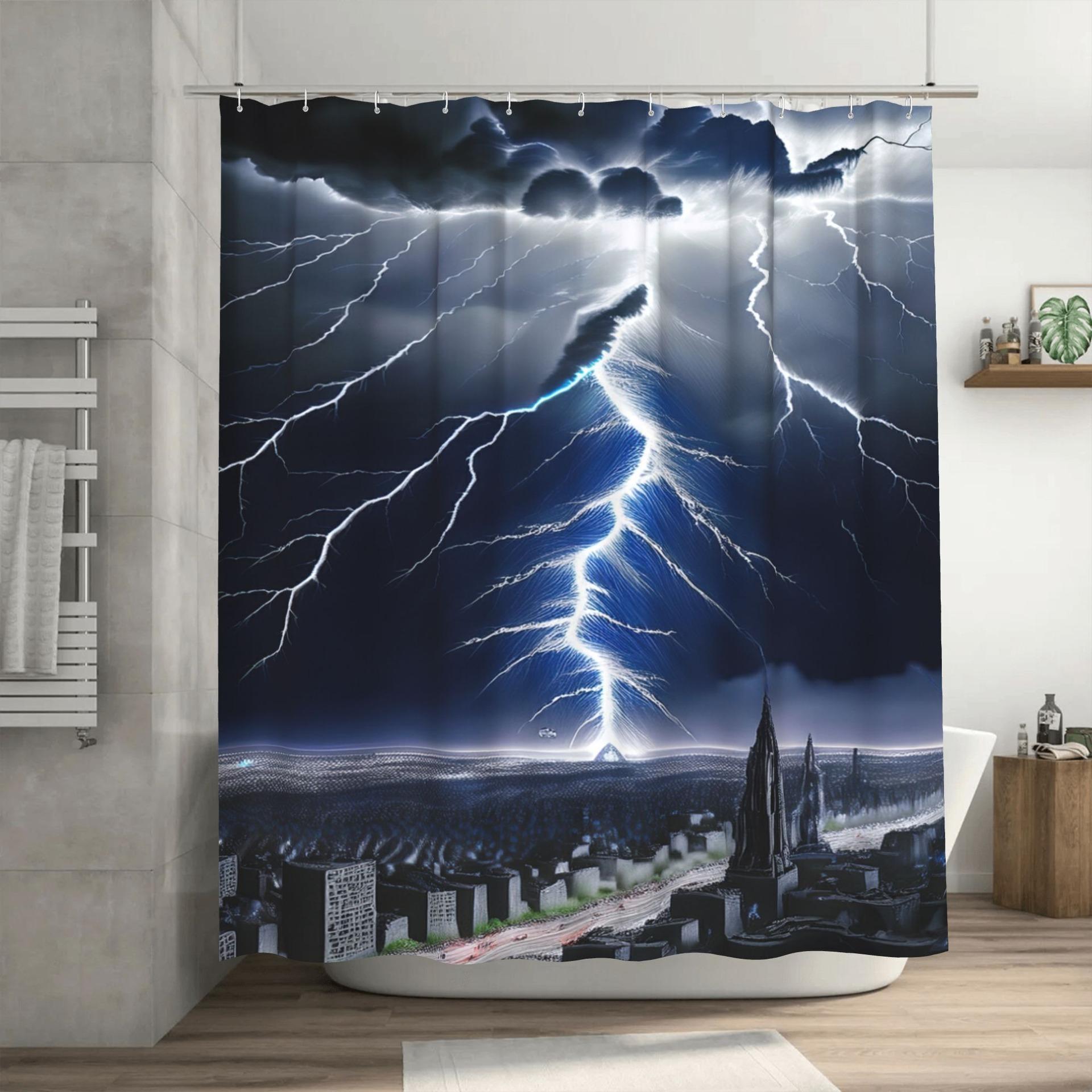 Scenery Of Dark Clouds And Lightning Shower Curtain Washable Dirt-Resistant Shower Head Waterproof Polyester Bath Curtain W60H190(CM)-1 Pcs
Scenery Of Dark Clouds And Lightning Shower Curtain Washable Dirt-Resistant Shower Head Waterproof Polyester Bath Curtain W60H190(CM)-1 Pcs