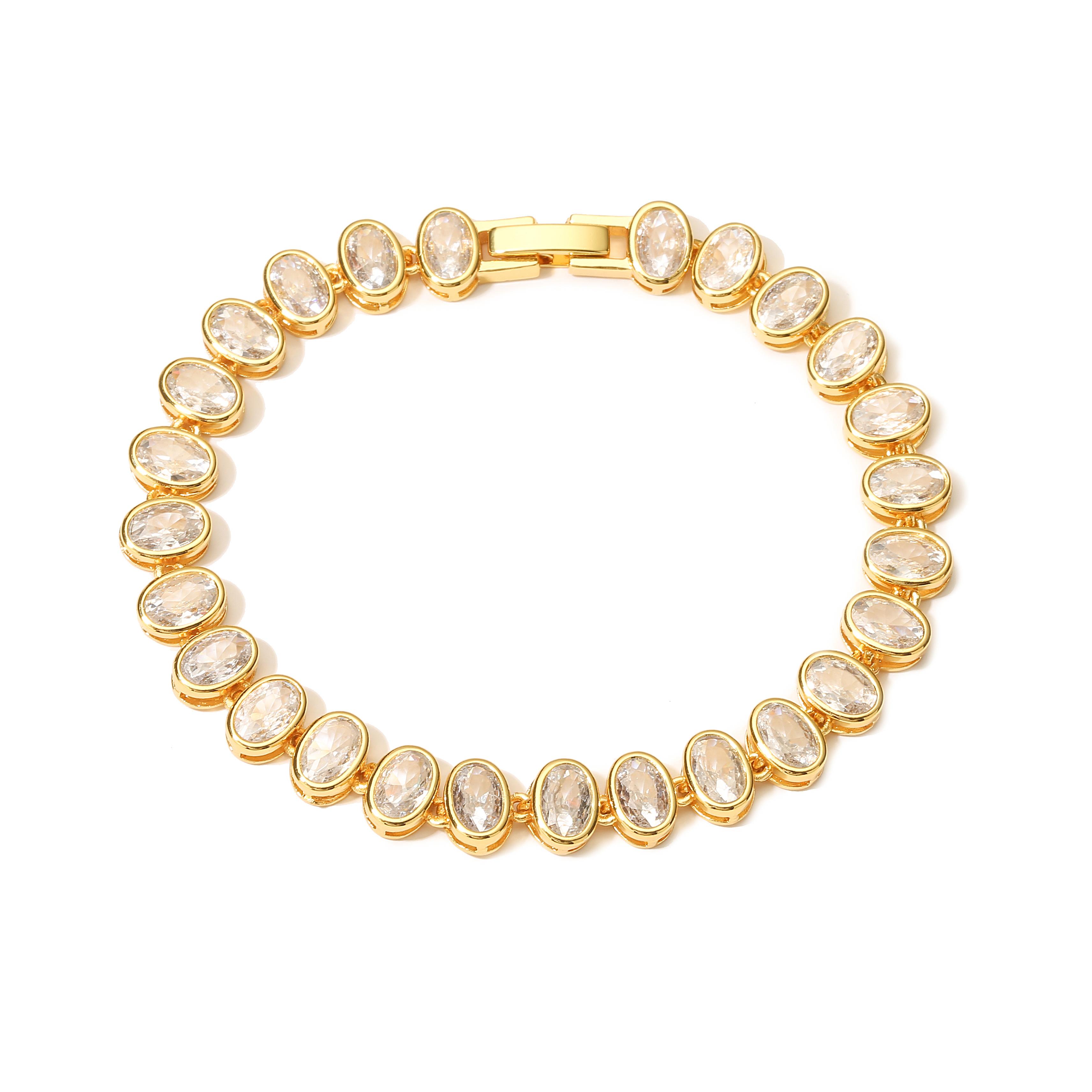 HECHENG,Oval Sparkling CZ Charm Bracelets Necklace for Women 18K Gold Plated Tennis Cubic Zircon Bohemia Beach Zircon Set resizable
HECHENG,Oval Sparkling CZ Charm Bracelets Necklace for Women 18K Gold Plated Tennis Cubic Zircon Bohemia Beach Zircon Set resizable