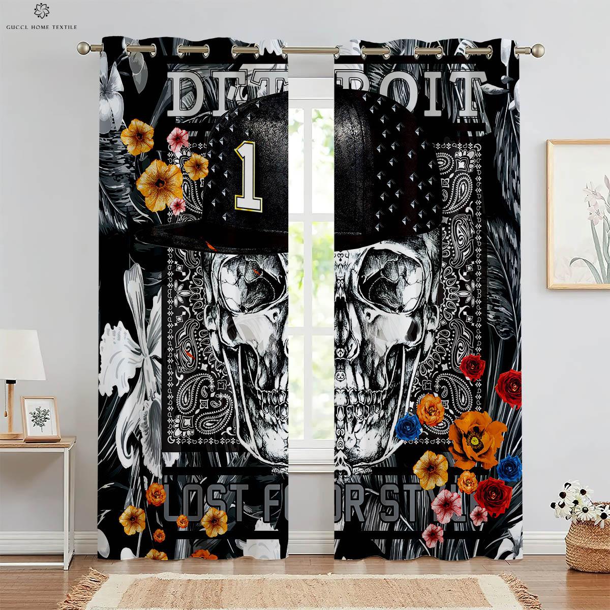 3D Printed Halloween Drapes, Horror Skull, Floral Window Decoration, Bedroom, Living Room, Restaurant, 2 Pieces W50xH130(CM)x2PCS&Grommet Top
3D Printed Halloween Drapes, Horror Skull, Floral Window Decoration, Bedroom, Living Room, Restaurant, 2 Pieces W50xH130(CM)x2PCS&Grommet Top