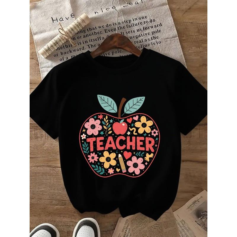 Short Sleeve T-Shirt- with Stylized Apple Pattern(Colorful, Red Heart, TEACHER Text, Pencil)-Comfortable Fabric, Casual Wear, Perfect Gift for WOMEN S чёрный
Short Sleeve T-Shirt- with Stylized Apple Pattern(Colorful, Red Heart, TEACHER Text, Pencil)-Comfortable Fabric, Casual Wear, Perfect Gift for WOMEN S чёрный