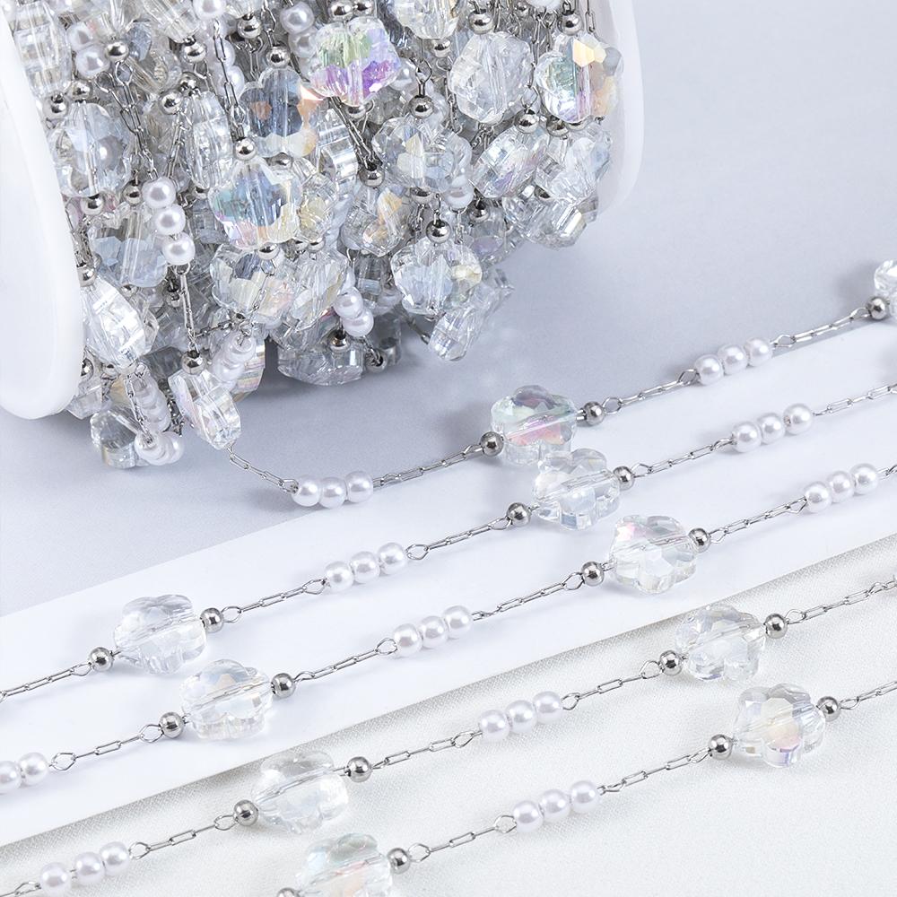 1Meter Stainless Steel Crystal Beading Chain Iridescence Natural Stone Beaded Chains for Necklace Bracelet Jewelry Making DIY 1meter
1Meter Stainless Steel Crystal Beading Chain Iridescence Natural Stone Beaded Chains for Necklace Bracelet Jewelry Making DIY 1meter