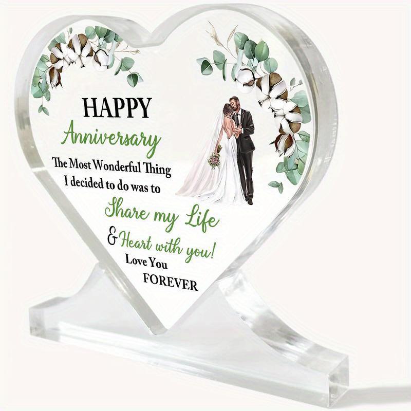 2D Flat, Heart-Shaped Anniversary Acrylic Desktop Decoration Plaque, Floral Design, Home Decor Plaque Hanging Wall Art Decorative Garden Decoration fo 10.4*10.9CM
2D Flat, Heart-Shaped Anniversary Acrylic Desktop Decoration Plaque, Floral Design, Home Decor Plaque Hanging Wall Art Decorative Garden Decoration fo 10.4*10.9CM