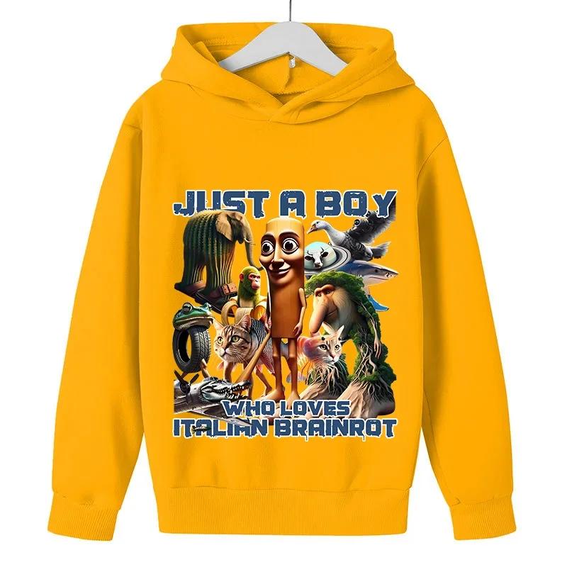 Осенний итальянский принт «мозговой гнили» Детская толстовка Модная повседневная толстовка для мальчика Толстовка для девочки Харадзюку С длинным рукавом Детский забавный теплый пуловер 160
Осенний итальянский принт «мозговой гнили» Детская толстовка Модная повседневная толстовка для мальчика Толстовка для девочки Харадзюку С длинным рукавом Детский забавный теплый пуловер 160