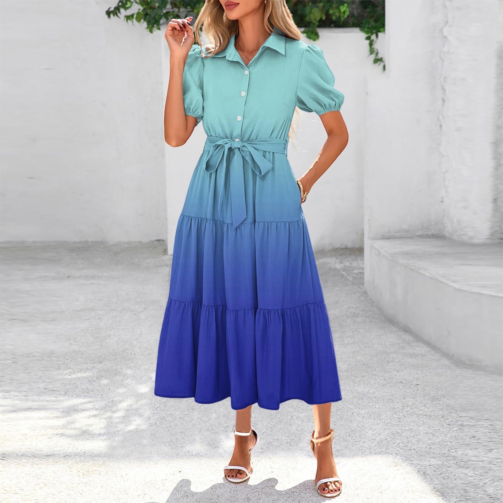 Женские летние платья с коротким рукавом, застежкой на пуговицы и завязкой на талии, в стиле бохо, струящееся многослойное макси-платье XXL синий
Женские летние платья с коротким рукавом, застежкой на пуговицы и завязкой на талии, в стиле бохо, струящееся многослойное макси-платье XXL синий