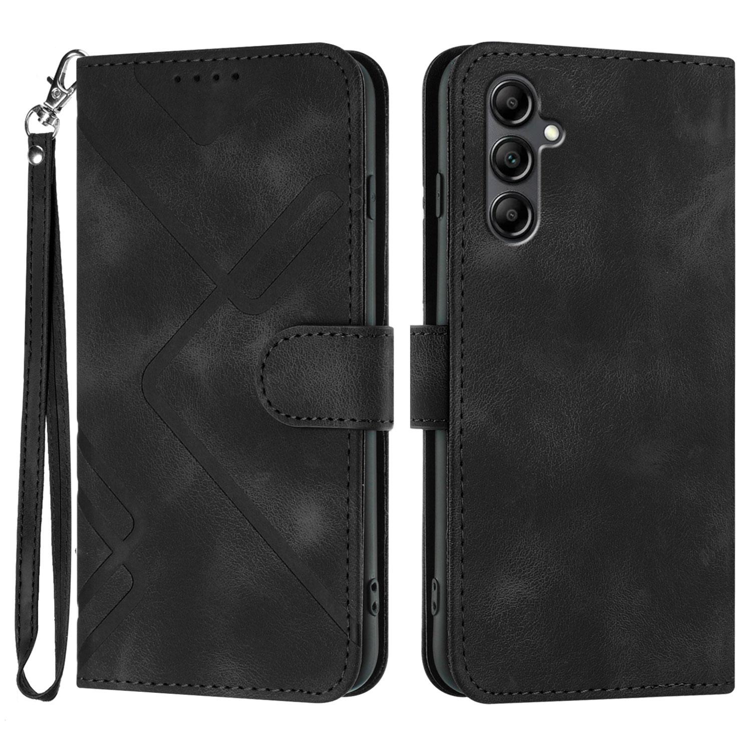 For Samsung Galaxy A17 Wallet Case Line Imprinted PU Leather Phone Cover with Strap Black
For Samsung Galaxy A17 Wallet Case Line Imprinted PU Leather Phone Cover with Strap Black