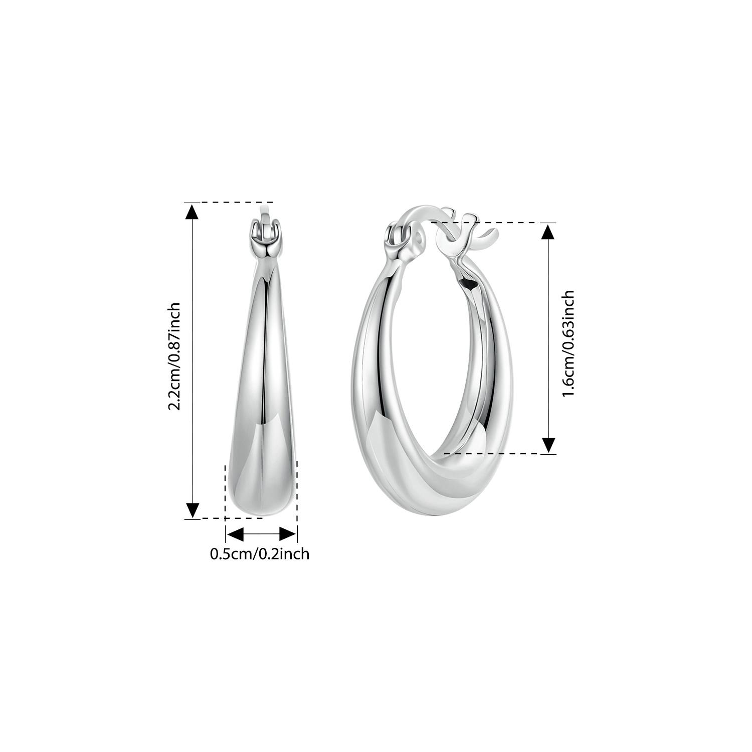 BAMOER White Gold Plated Hoop Earrings Chunky Earring with 925 Silver Ear Buckles Punk Women Hypoallergenic Ear Jewelry
BAMOER White Gold Plated Hoop Earrings Chunky Earring with 925 Silver Ear Buckles Punk Women Hypoallergenic Ear Jewelry