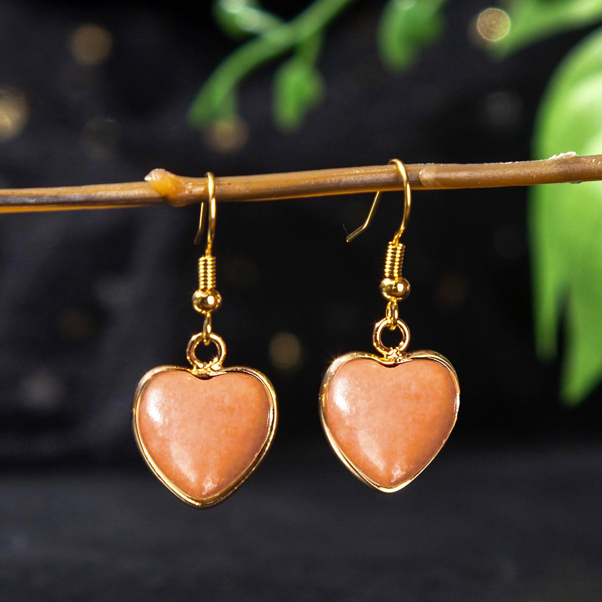 Natural crystal heart-shaped earrings, amethyst, turquoise, gemstone earrings, earrings, accessories
Natural crystal heart-shaped earrings, amethyst, turquoise, gemstone earrings, earrings, accessories
