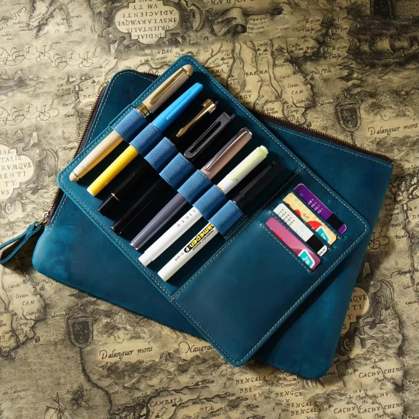 Genuine Leather Zipper Pen Bag A5 Portfolio Large-Capacity With Pen Pouch And Card Holder Retro Stationery Bag For School And Office
Genuine Leather Zipper Pen Bag A5 Portfolio Large-Capacity With Pen Pouch And Card Holder Retro Stationery Bag For School And Office
