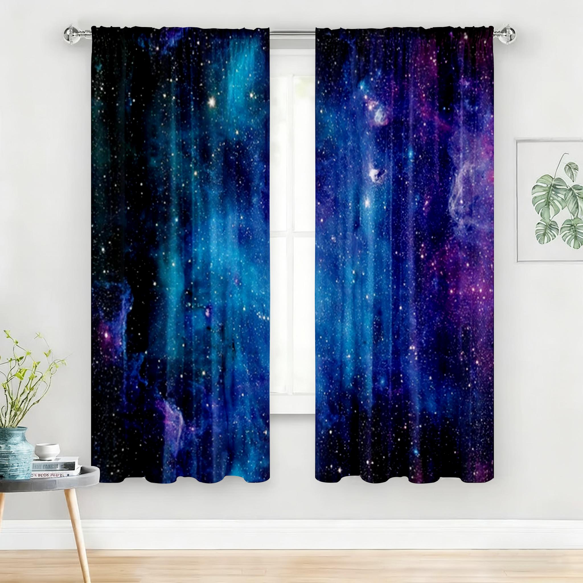 2PC Galaxy Starry Night Curtains - Cosmic Nebula Print Window Drapes for Boys Bedroom Gaming Room Decor 24x59in(60x150CM)x2&Rod Pocket
2PC Galaxy Starry Night Curtains - Cosmic Nebula Print Window Drapes for Boys Bedroom Gaming Room Decor 24x59in(60x150CM)x2&Rod Pocket