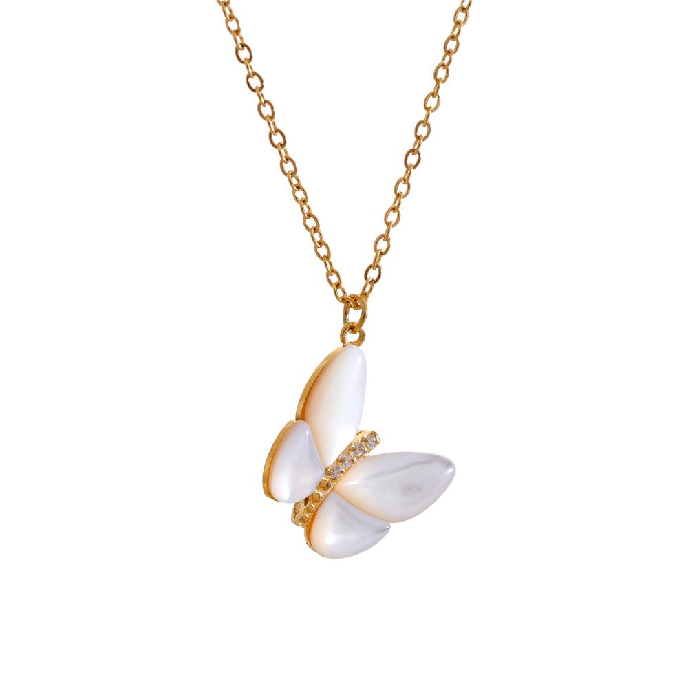 Yhpup Exquisite Natural Shell Zircon Butterfly Pendant Necklace for Women Stainless Steel Korean Style Delicate Jewelry Gift
Yhpup Exquisite Natural Shell Zircon Butterfly Pendant Necklace for Women Stainless Steel Korean Style Delicate Jewelry Gift