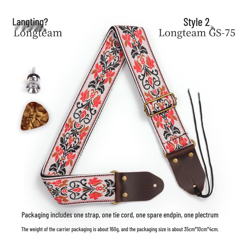 Embroidered Jacquard Guitar Strap with Leather Ends for Electric Guitar and Bass, Adjustable for Children and Adults, Includes Tail Pin
Embroidered Jacquard Guitar Strap with Leather Ends for Electric Guitar and Bass, Adjustable for Children and Adults, Includes Tail Pin