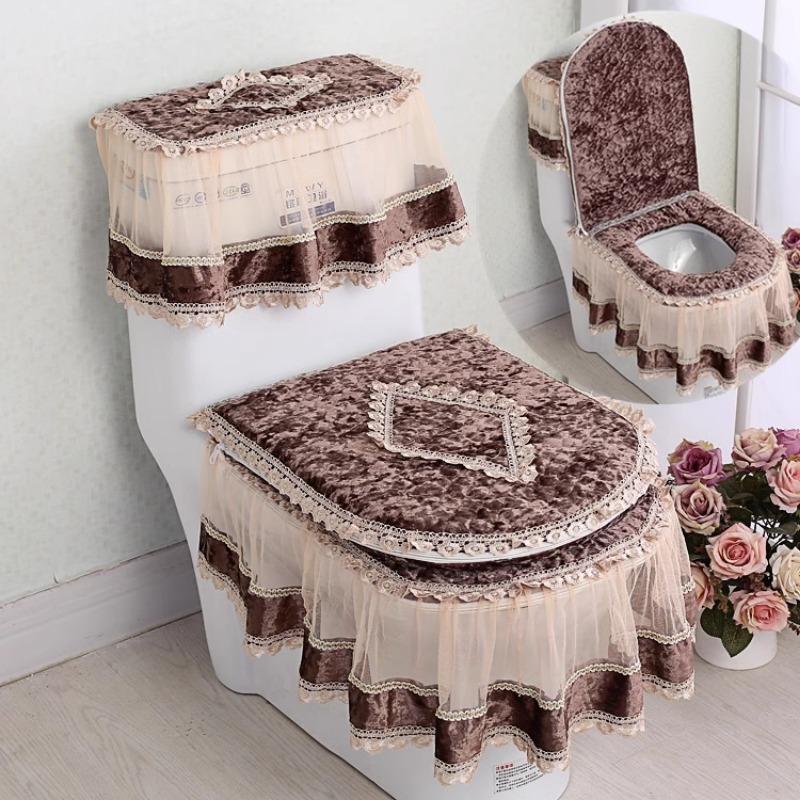 3 шт./компл. съемный чехол для унитаза с кружевной вышивкой, ткань пылезащитная мягкая подушка для сиденья унитаза, украшение для дома, чехол для унитаза 3pcs
3 шт./компл. съемный чехол для унитаза с кружевной вышивкой, ткань пылезащитная мягкая подушка для сиденья унитаза, украшение для дома, чехол для унитаза 3pcs